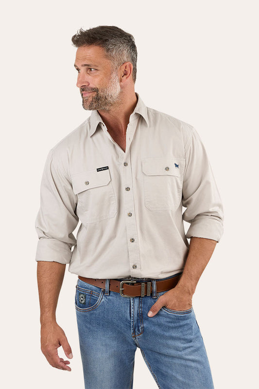 Ringers Western King River Full Button Work Shirt Beige - 171110001 | Blue Heeler Boots