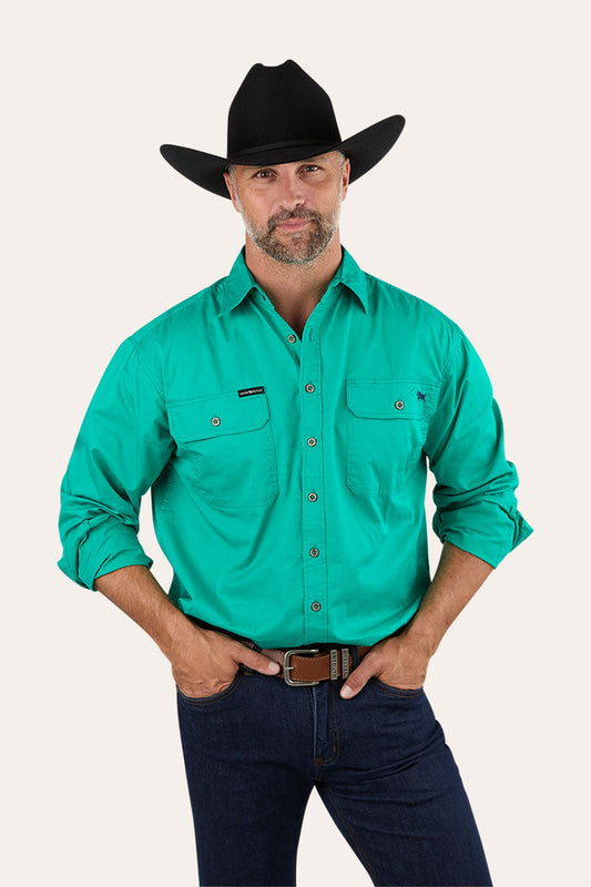 Ringers Western King River Full Button Work Shirt Green - 171110001 | Blue Heeler Boots
