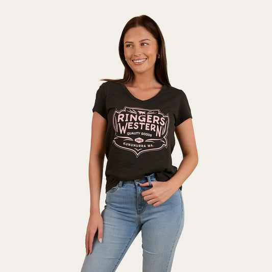 Ringers & Western Quality Goods Womens V Neck T Shirt - 224067RW | Blue Heeler Boots