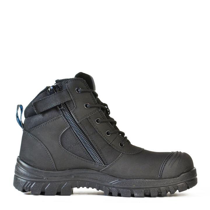 Bata Zippy Zip/Lace Safety Black Boot - 804-66641 blue-heeler-boots