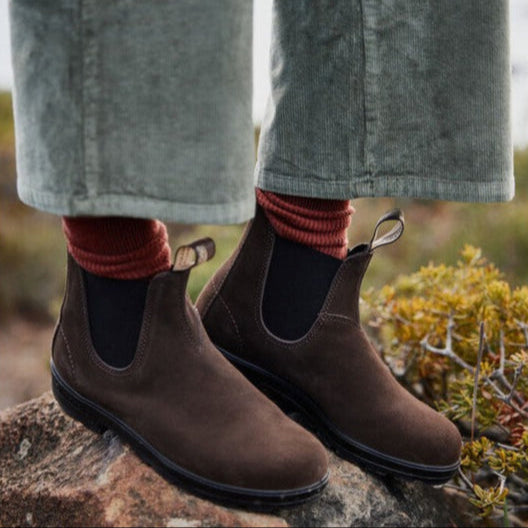 Blundstone Chocolate Brown Suede Elastic Side Boot - 2410 | Blue Heeler Boots