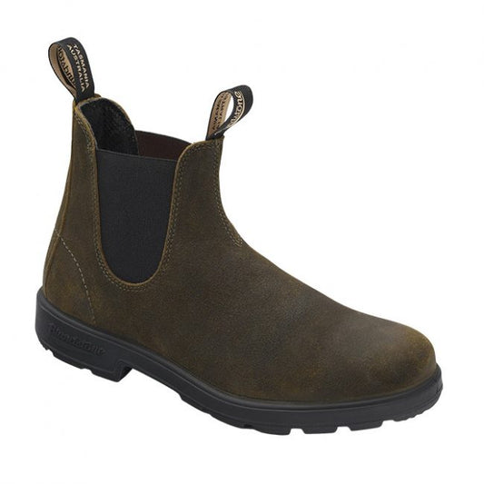 Blundstone Boots Dark Olive Suede Elastic Side 1615 | Blue Heeler Boots