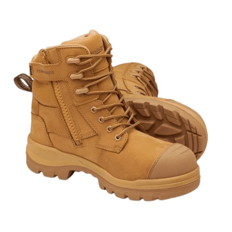 Blundstone RotoFlex Wheat Water Resistant Nubuck Zip Side Safety Boot - 8560 | Blue Heeler Boots
