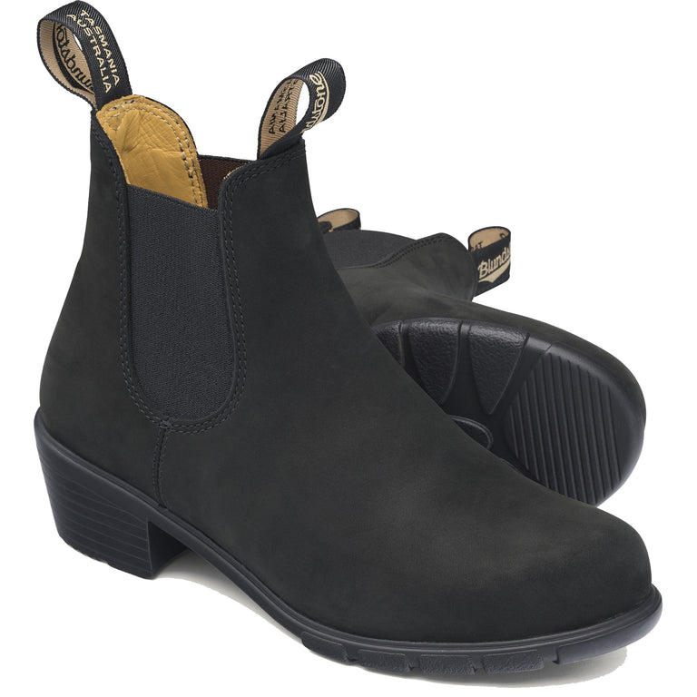Blundstone Womens Heeled Boots, Black Nubuck - 1960 | Blue Heeler Boots