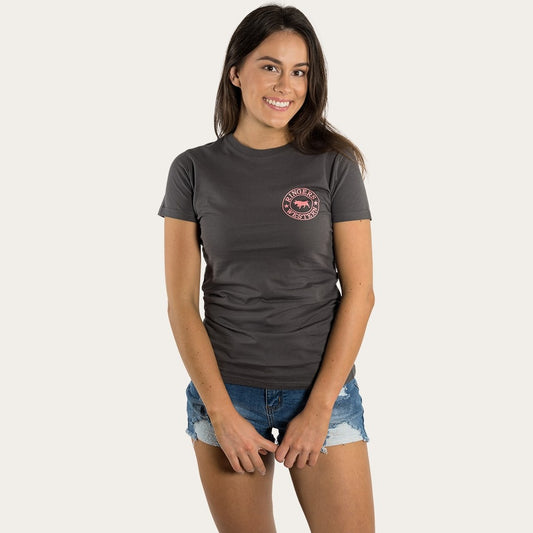 Ringers & Western Signature Bull Womens Classic Fit T Vintage Black/Strawberry - 220016RW | Blue Heeler Boots