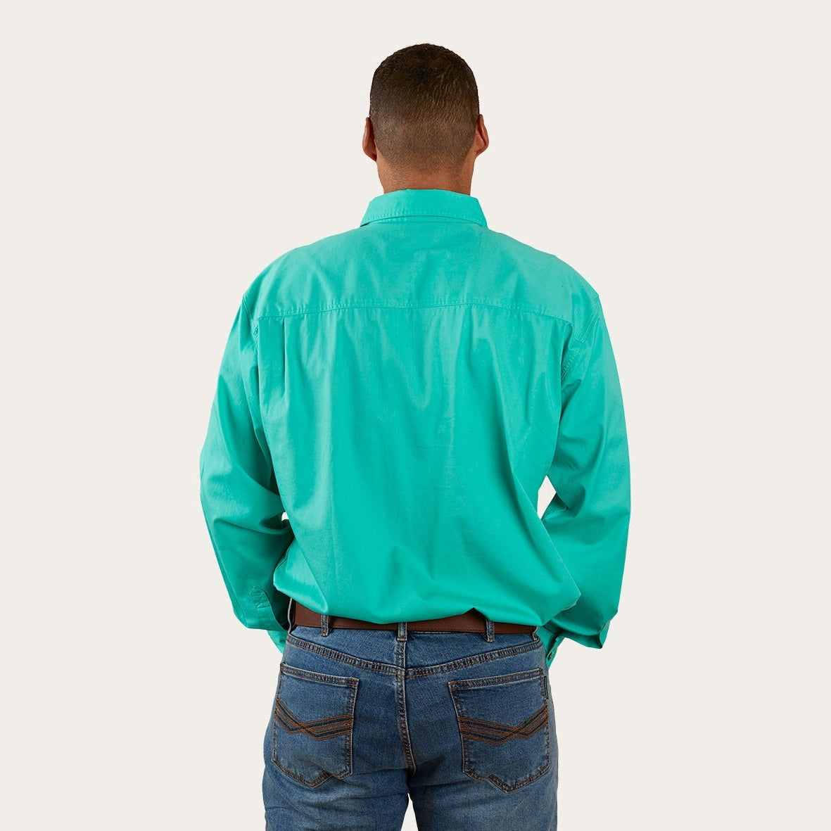 Ringers Western King River Mens Half Button Work Shirt Mint - 171110002 | Blue Heeler Boots