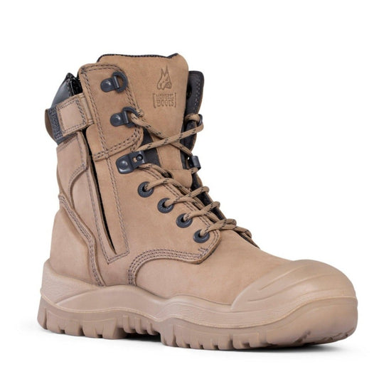 Mongrel Stone High Leg ZipSider Boot w/ Scuff Cap - 561060 blue-heeler-boots