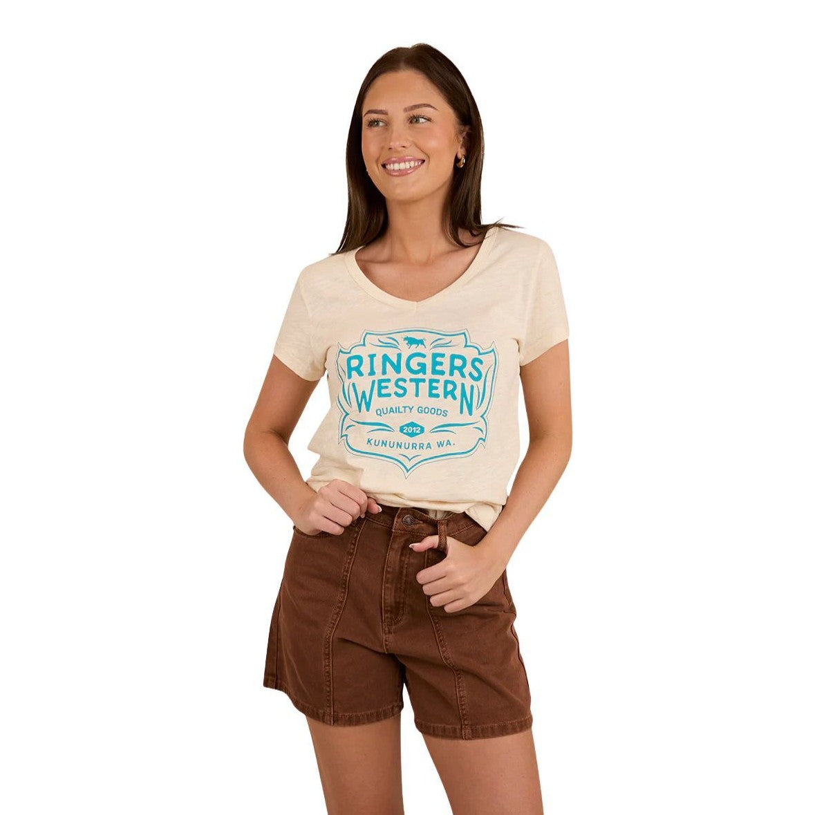 Ringers & Western Quality Goods Womens V Neck T Shirt - 224067RW | Blue Heeler Boots