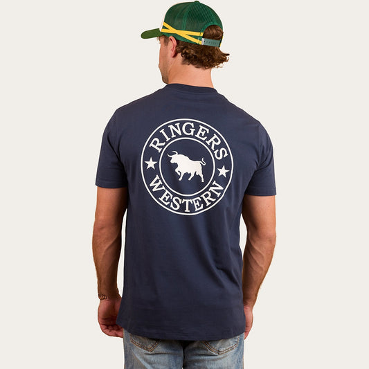 Ringers & Western Signature Bull Mens Classic T - Navy/White - 120004RW | Blue Heeler Boots