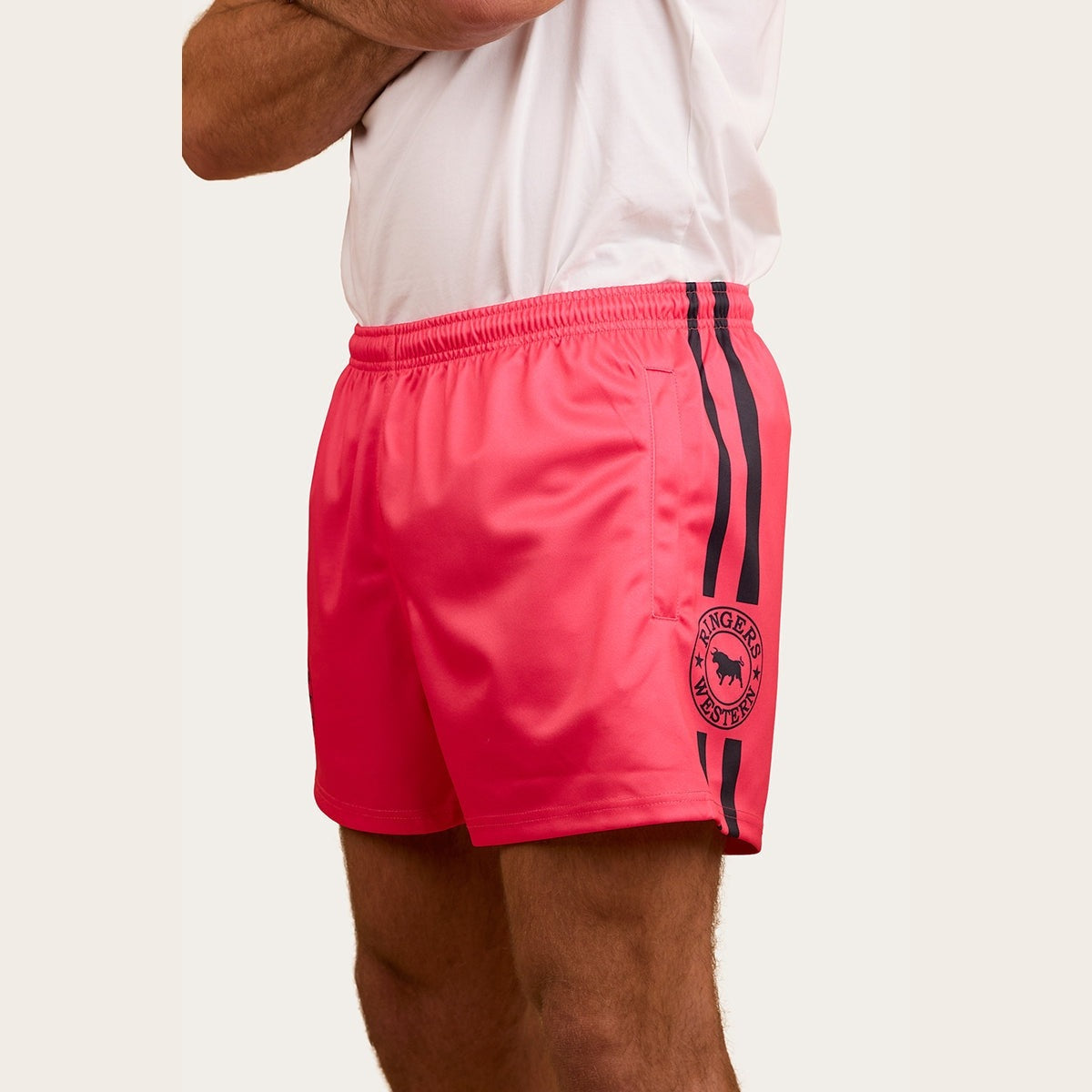 Ringers & Western Ringers Mens Footy Short - Melon - 123049RW | Blue Heeler Boots