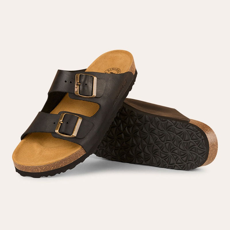 Ringers & Western Ashford - Leather Cork Sandal, Black | Blue Heeler Boots