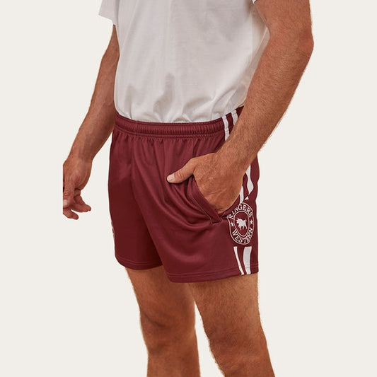 Ringers & Western Ringers Mens Footy Short - Burgundy - 123049RW | Blue Heeler Boots