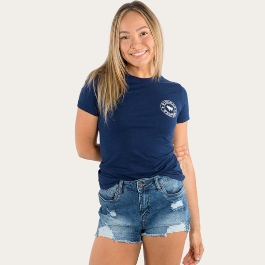 Ringers & Western Signature Bull Womens Classic Fit T Navy/White - 220016RW | Blue Heeler Boots