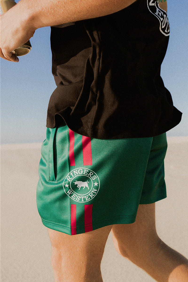 Ringers & Western Ringers Mens Footy Short - Lake Green - 123049RW | Blue Heeler Boots