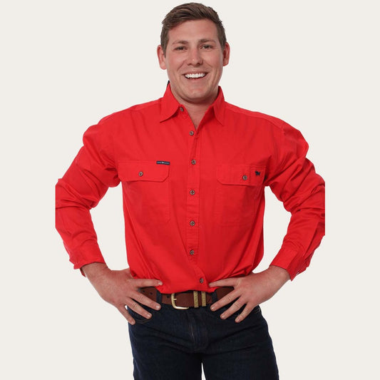 Ringers Western King River Full Button Work Shirt Red - 171110001 | Blue Heeler Boots