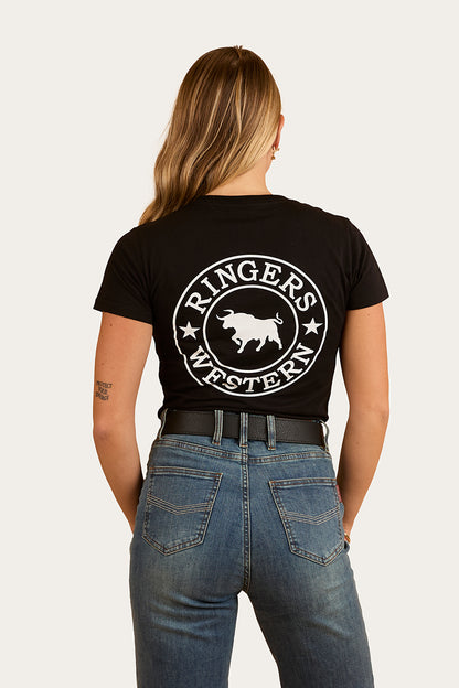 Ringers & Western Signature Bull Womens Classic Fit T Black/White - 220016RW | Blue Heeler Boots