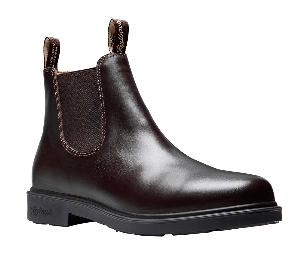 Redback Muster Elastic Sided Soft Toe Boot Mahogany Giovani - inner lining view