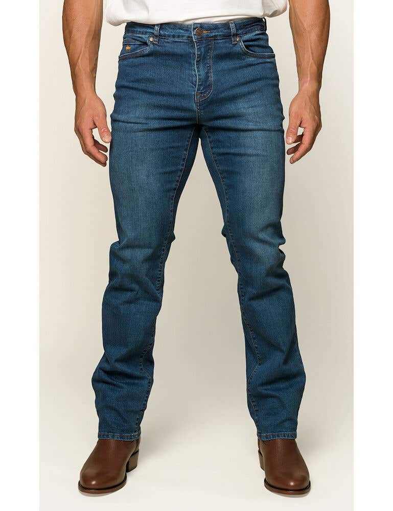 Ringers & Western Mitchell Mens Straight Leg Jeans Mid-Blue - 117108003 | Blue Heeler Boots