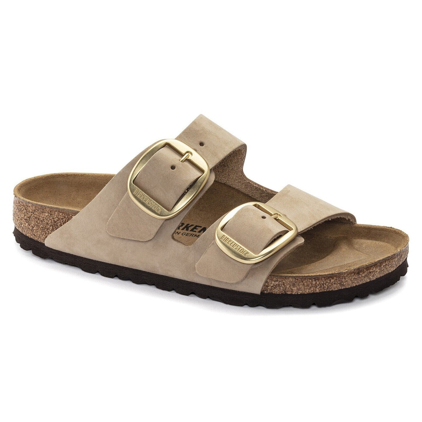 Birkenstock Arizona Big Buckle Sandcastle Nubuck Leather - front view