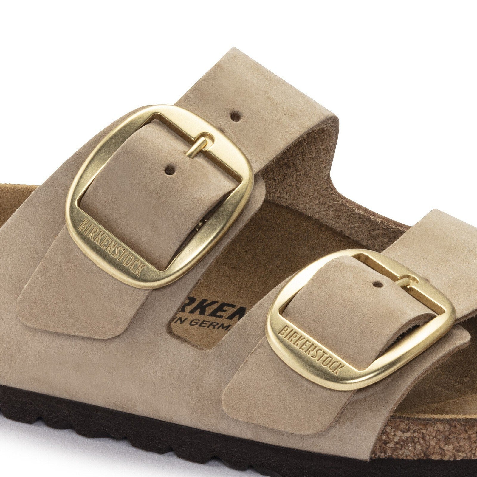 Birkenstock Arizona Big Buckle Sandcastle Nubuck Leather - buckle detail