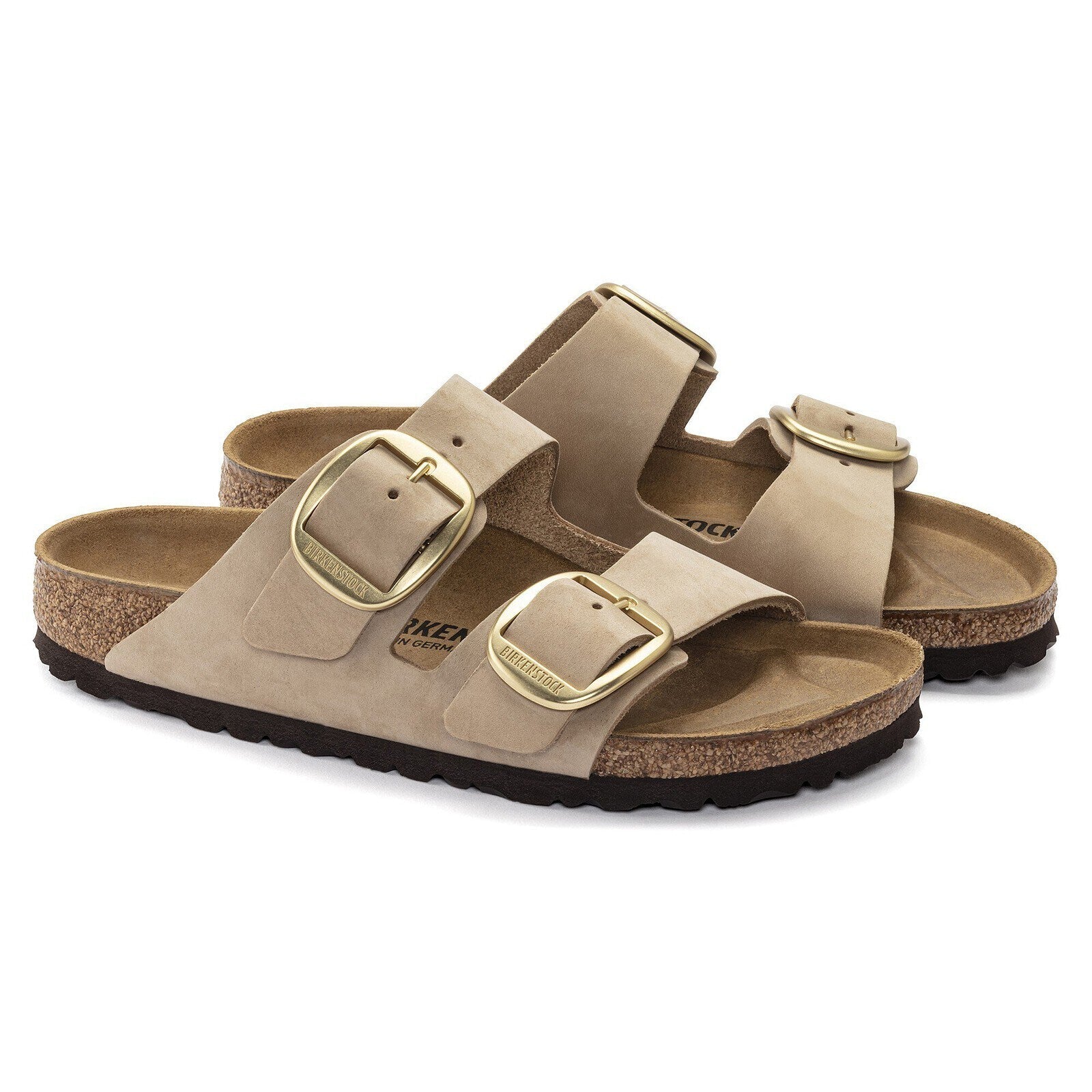 Birkenstock Arizona Big Buckle Sandcastle Nubuck Leather - pair
