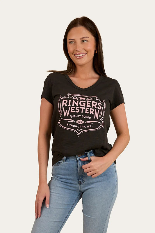 Ringers & Western Quality Goods Womens V Neck T Shirt - 224067RW | Blue Heeler Boots