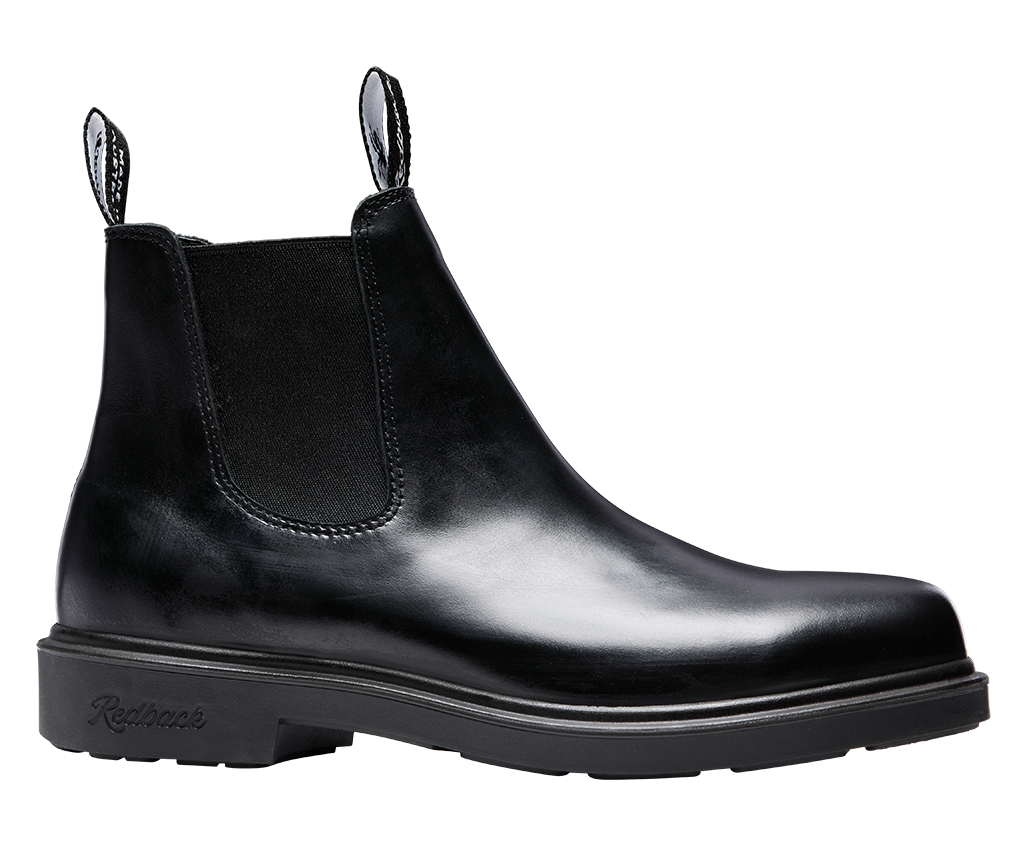 Redback Muster Elastic Sided Soft Toe Boot Black Giovani - front view