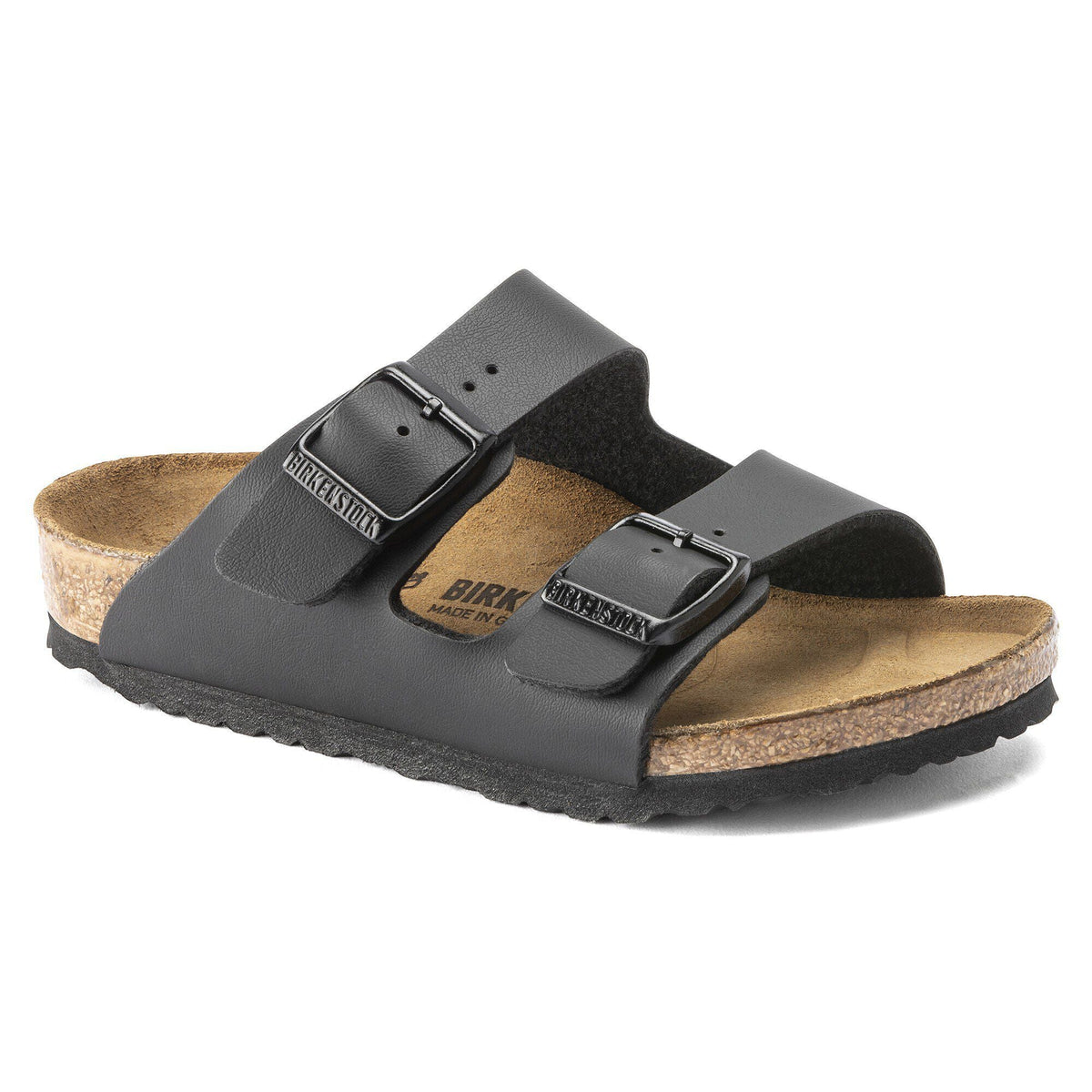 Birkenstock Arizona Kids Black Birko-Flor - main view