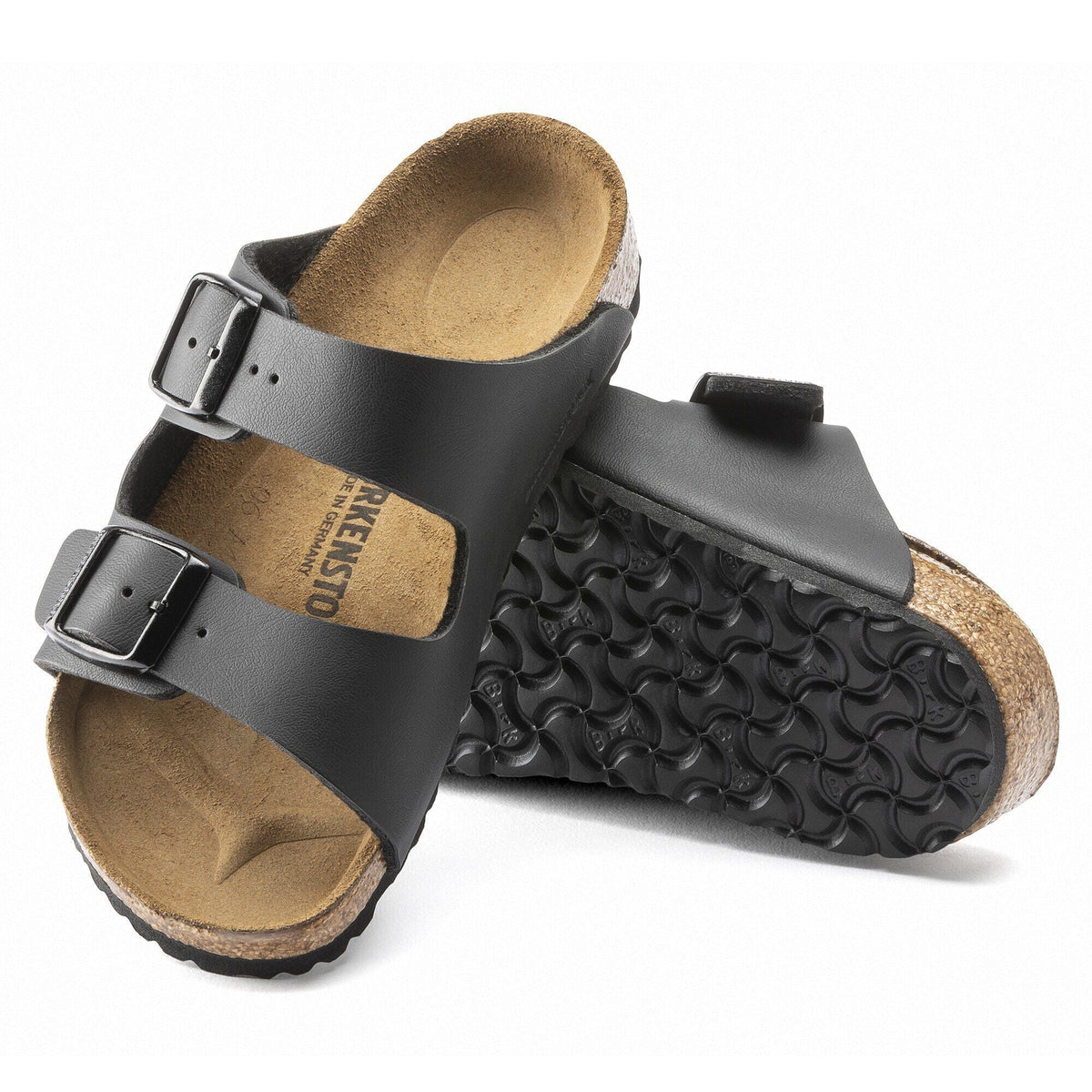 Birkenstock Arizona Kids Black Birko-Flor - sole view