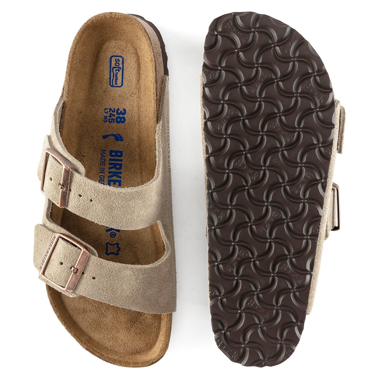 Birkenstock Arizona SFB Taupe Suede Leather Regular - 951301 | Blue Heeler Boots