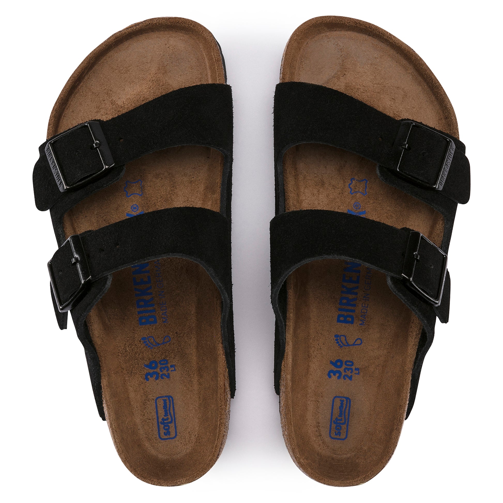 Birkenstock Arizona SFB Black Suede Leather Regular - 951321 | Blue Heeler Boots