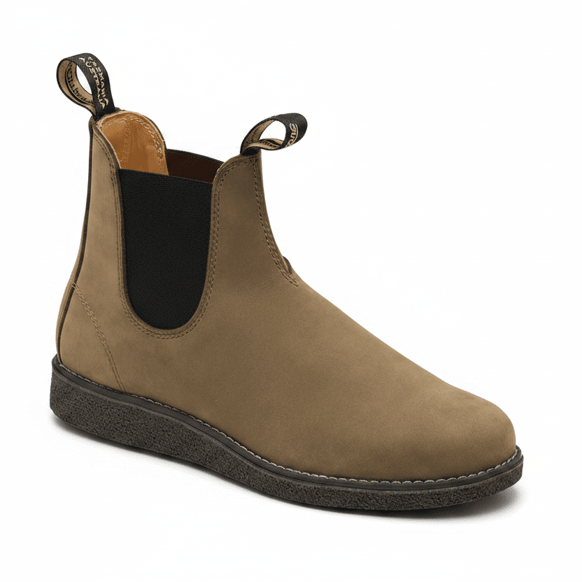 Blundstone 2691 Stone nubuck AeroCork elastic side boot - 45 degree angle, toe facing right