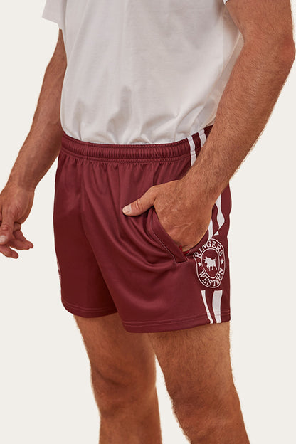 Ringers & Western Ringers Mens Footy Short - Burgundy - 123049RW | Blue Heeler Boots