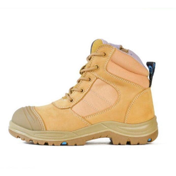 Bata Dakota Zip/Lace Ladies Safety Wheat Boot - 504-88017 blue-heeler-boots