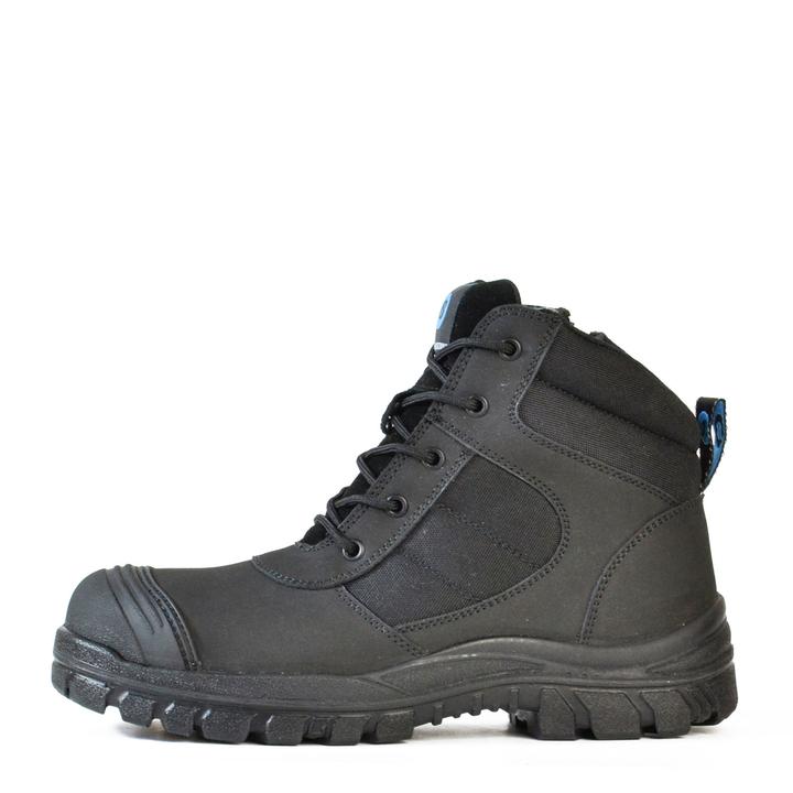 Bata Zippy Zip/Lace Safety Black Boot - 804-66641 blue-heeler-boots