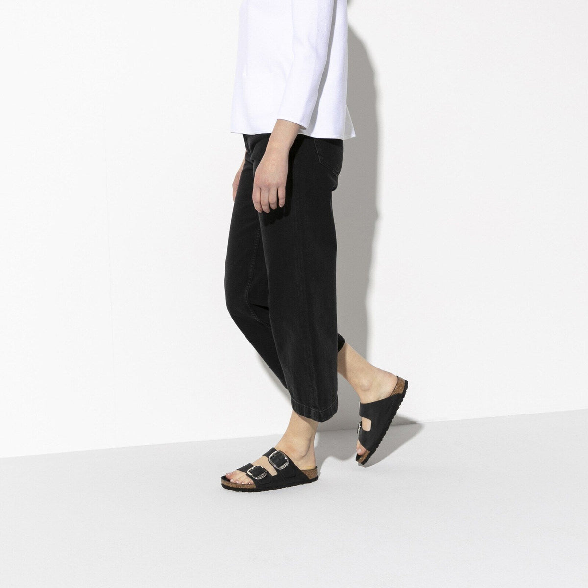 Birkenstock Arizona Big Buckle Black Oiled Leather - lifestyle worn