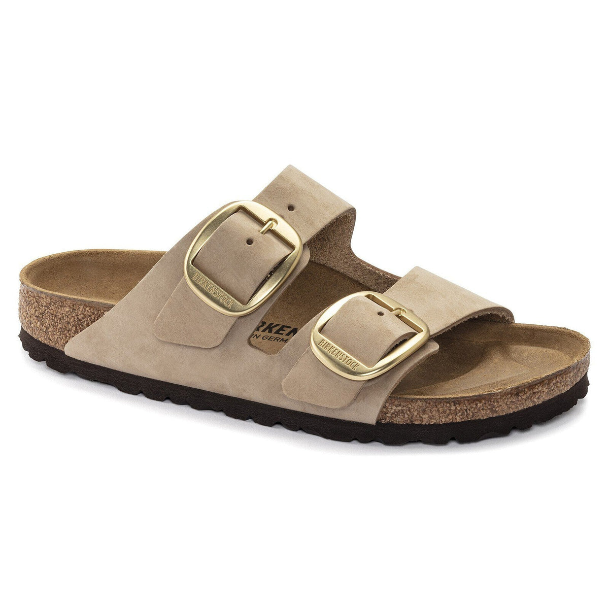 Birkenstock Arizona Big Buckle Sandcastle Nubuck Leather - front view
