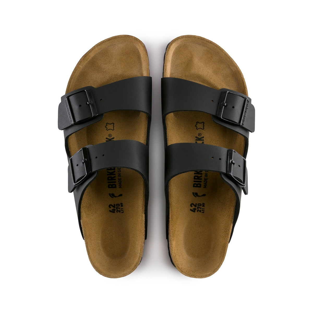 Birkenstock Arizona Black Birko-Flor - top view