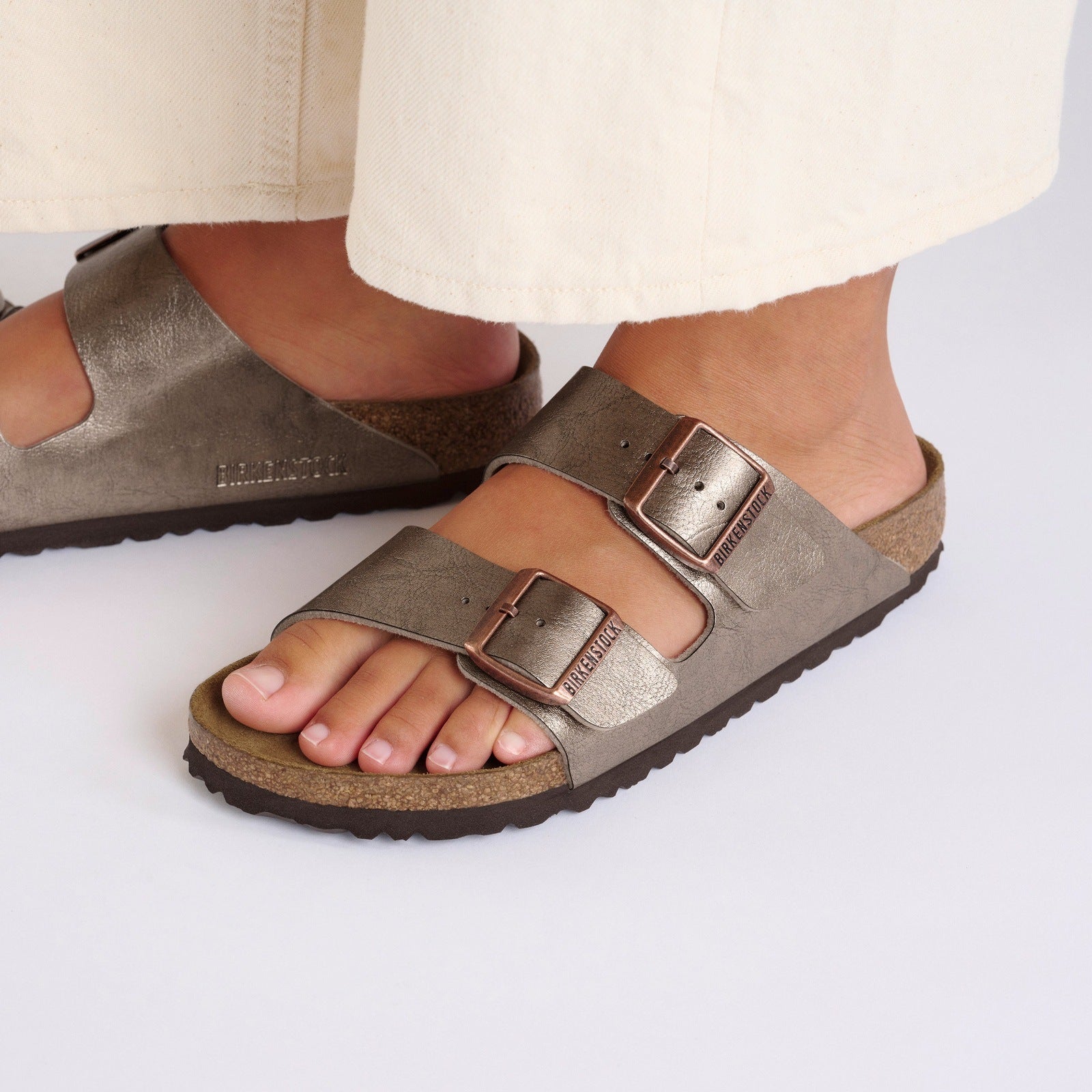 Birkenstock Arizona Graceful Taupe Birko-Flor Narrow - 1029439 | Blue Heeler Boots