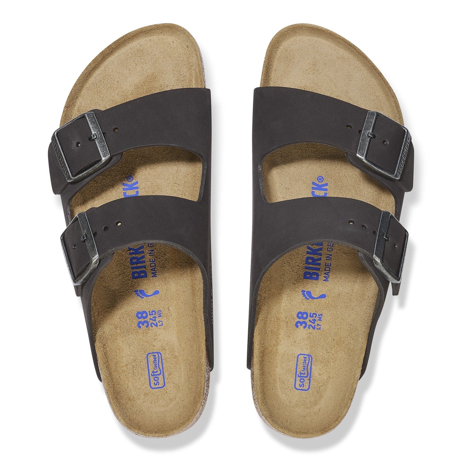 Birkenstock Arizona SFB Black Nubuck Leather Regular - 1019011 | Blue Heeler Boots