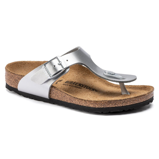 Birkenstock Gizeh Kids Electric Metallic Silver Birko-Flor Narrow - 1019192 | Blue Heeler Boots