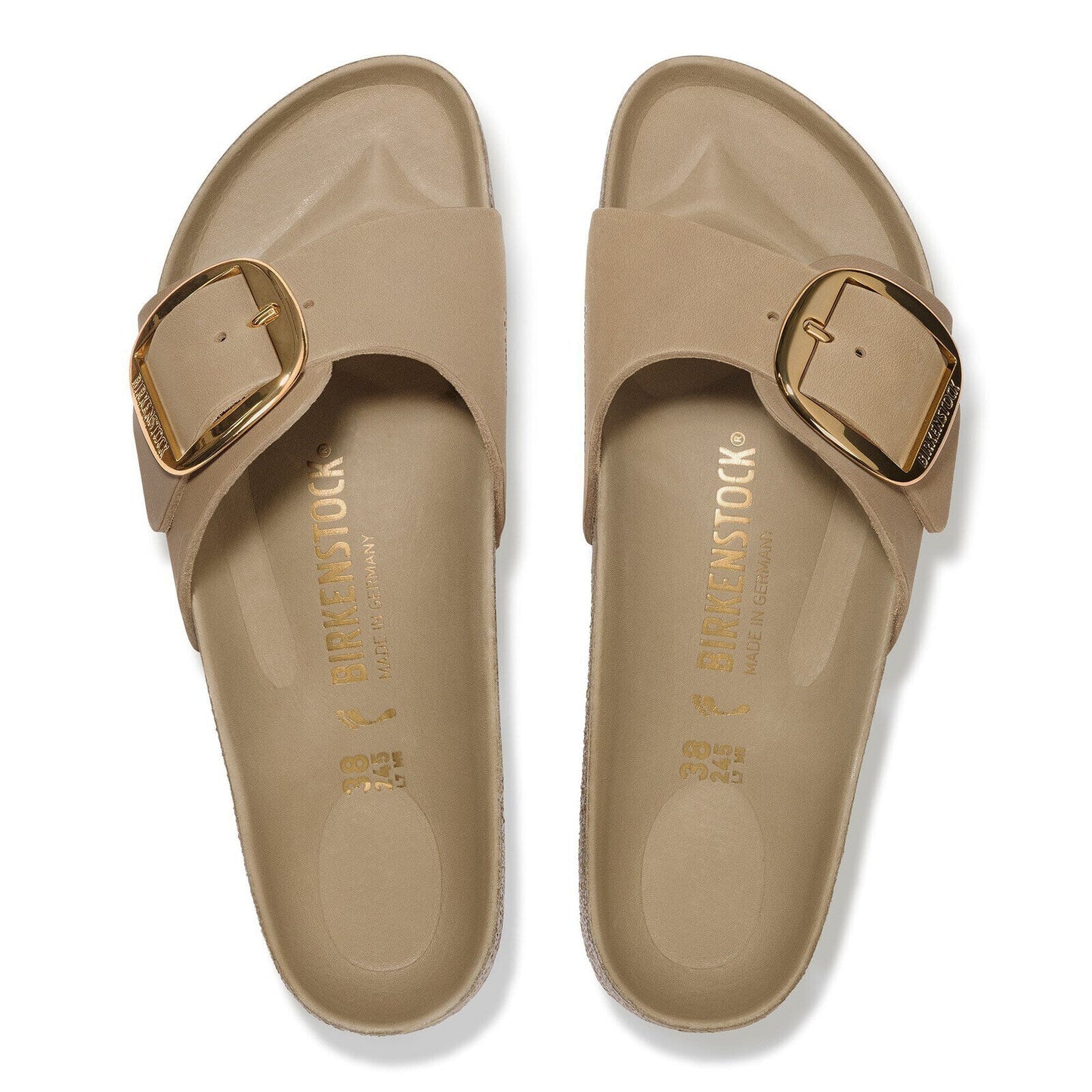 Birkenstock Madrid Big Buckle Tobacco Brown Oiled Leather - top view