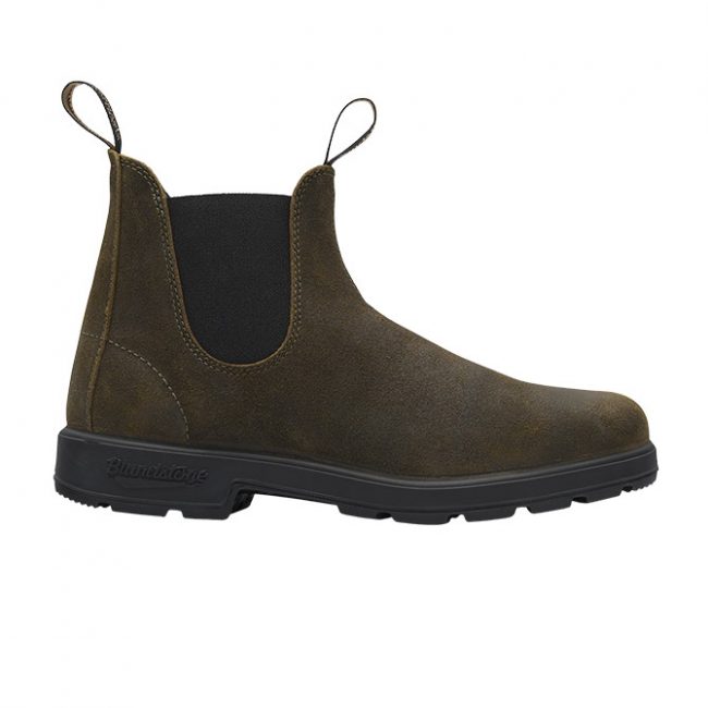 Blundstone 1615 Dark Olive Suede Elastic Side Blundstone Boots