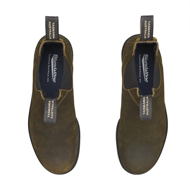 Blundstone 1615 Dark Olive Suede Elastic Side Blundstone Boots – Blue ...