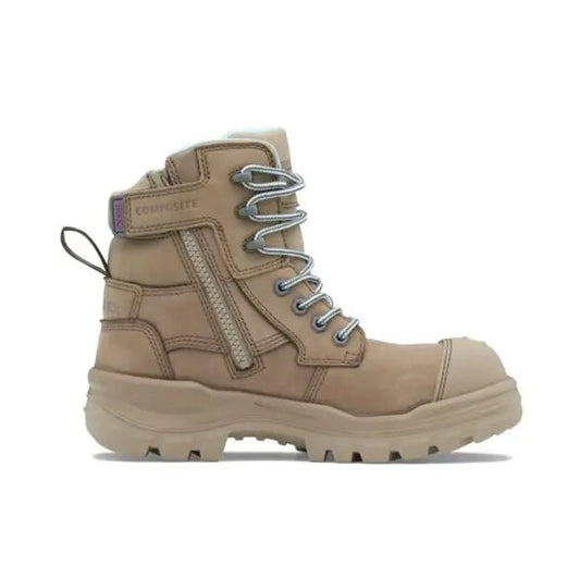 RotoFlex Stone Water-Resistant Nubuck Zip Side Women's Safety Boot - 8863 | Blue Heeler Boots
