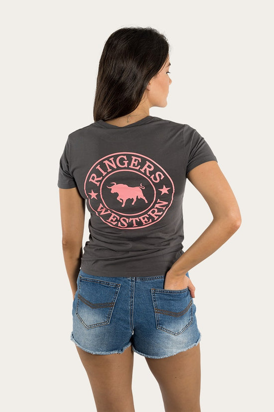 Ringers & Western Signature Bull Womens Classic Fit T Vintage Black/Strawberry - 220016RW | Blue Heeler Boots