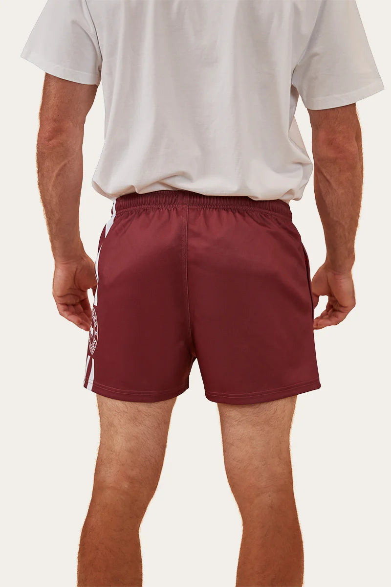 Ringers & Western Ringers Mens Footy Short - Burgundy - 123049RW | Blue Heeler Boots