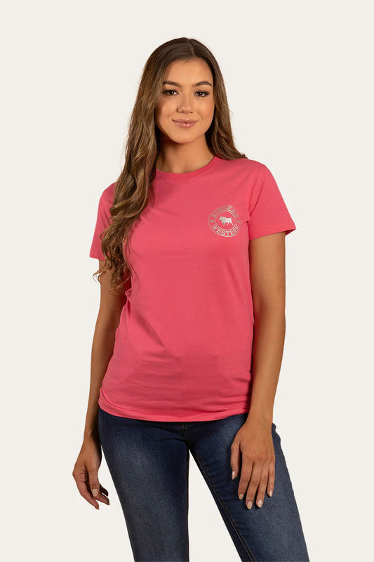 Ringers & Western Signature Bull Womens Classic Fit T Melon/Silver - 220016RW