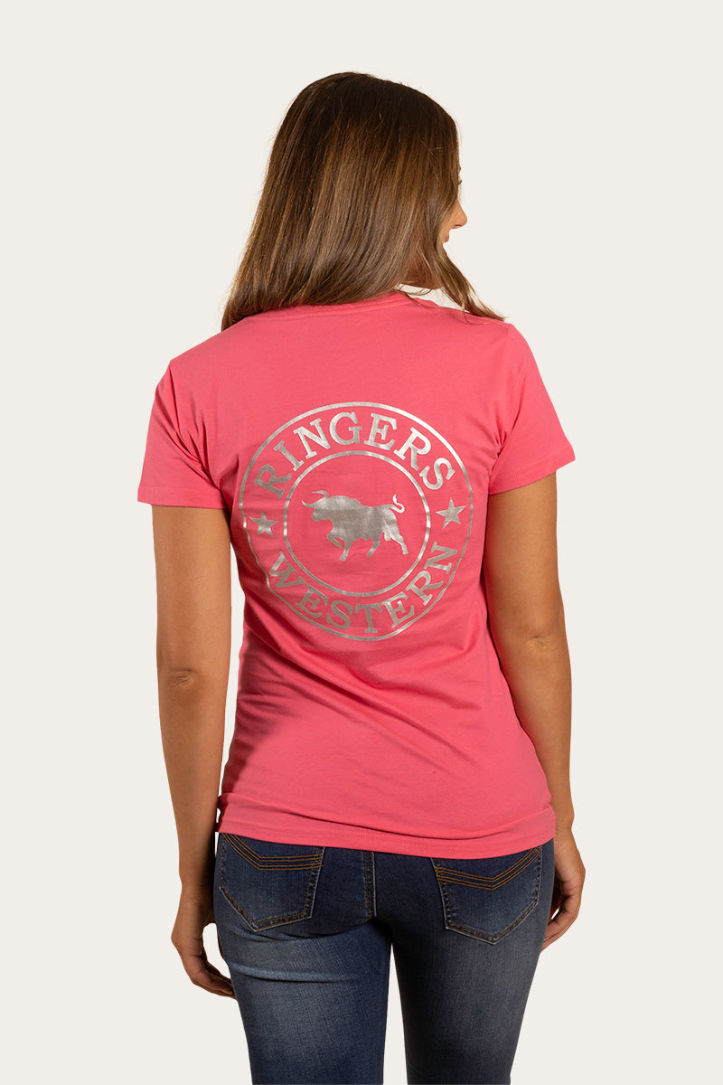 Ringers & Western Signature Bull Womens Classic Fit T Melon/Silver - 220016RW | Blue Heeler Boots