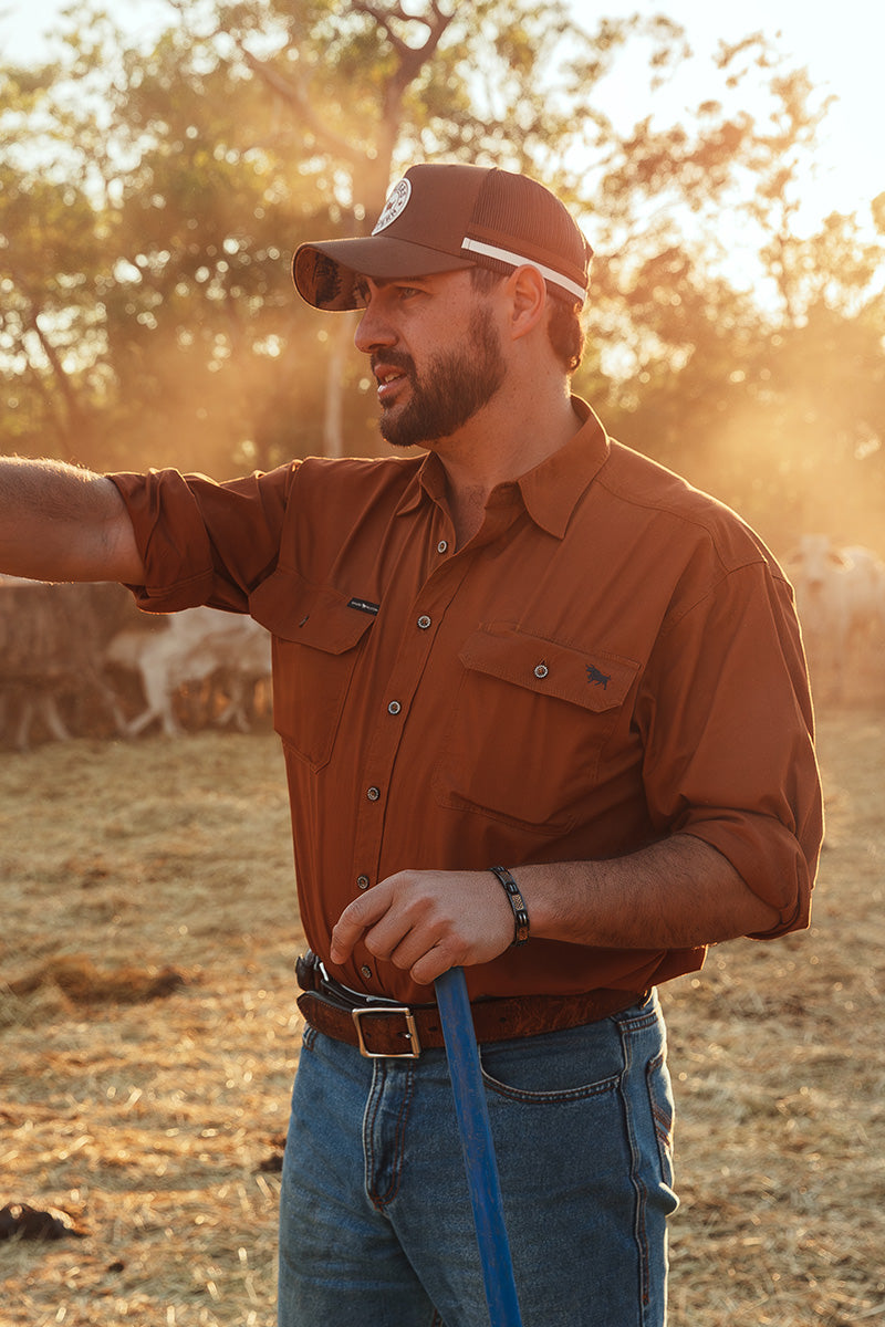 Ringers Western King River Full Button Work Shirt Tobacco - 171110001 | Blue Heeler Boots